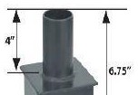 ADAPTATEUR CARRÉ DE 4PO AVEC TENON 2-3/8PO DE DIAM