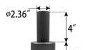 Adaptateur Rond 4po avec tenon 2-3/8po de diam